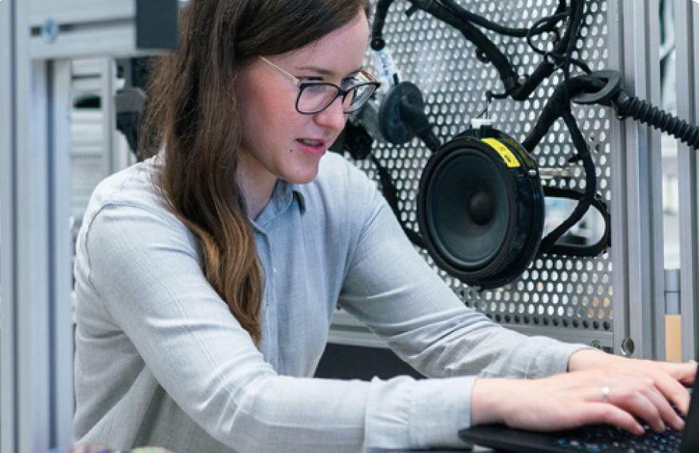 Woman working on computer