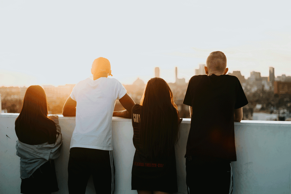 teenagers on a roof