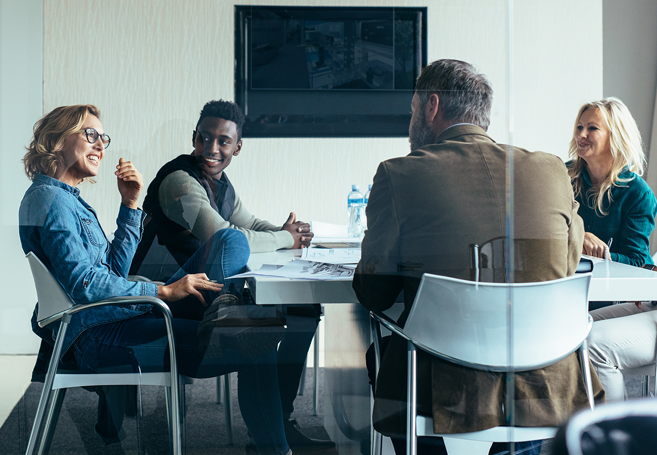 Co-workers in a meeting room