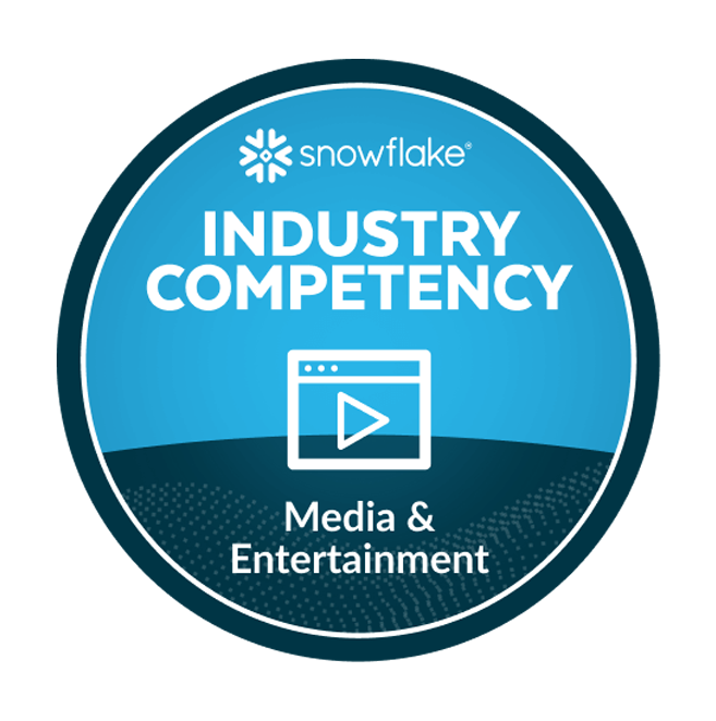 Snowflake Industry Competency Award.