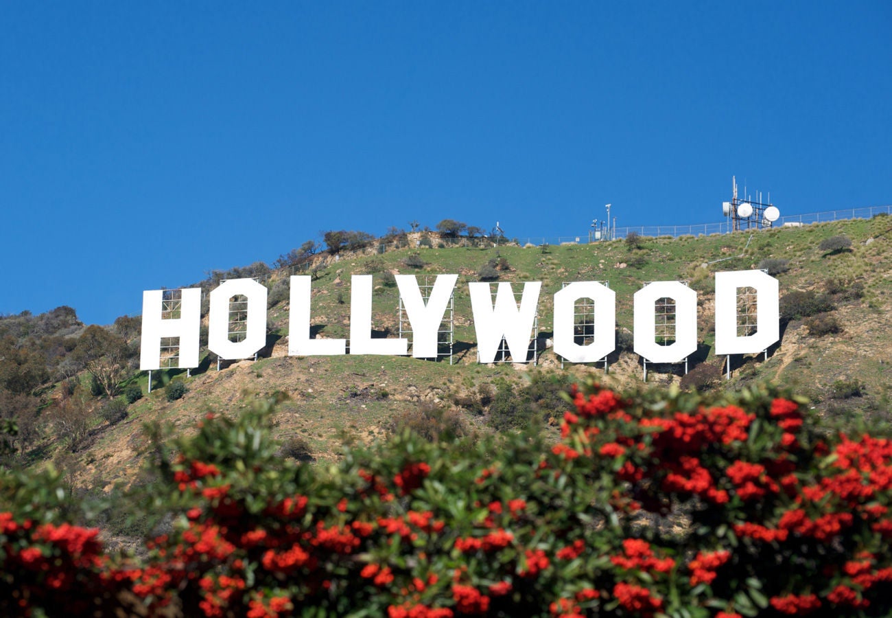 The Hollywood sign on a sunny day.