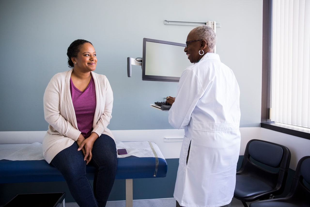 Doctor with patient