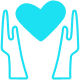 Icon of heart and hands.