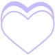 Icon of stacked hearts.