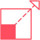 Icon of a square growing.